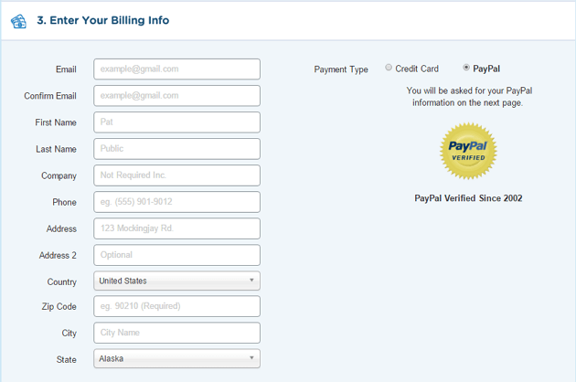 Step 5: Fill Billing details to complete the 1 penny offer