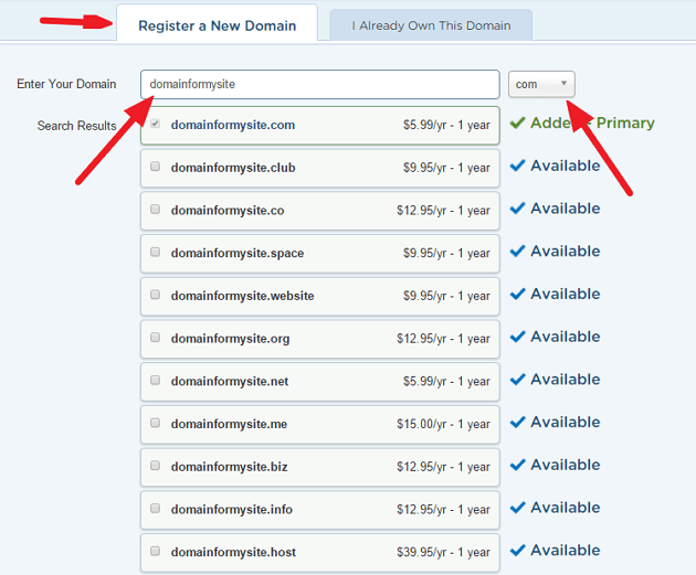 Register your domain - Step 3 for applying 1 penny offer