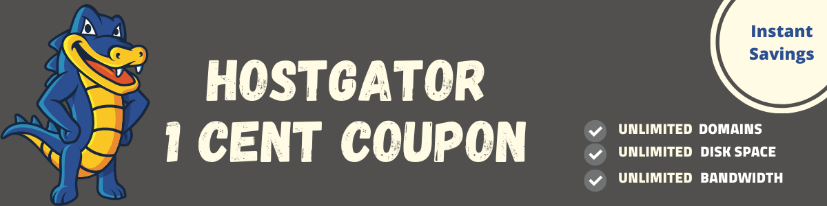 Hostgator 1 cent coupon banner